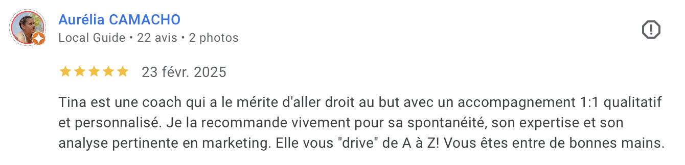 Avis Google d'Aurélia Camacho