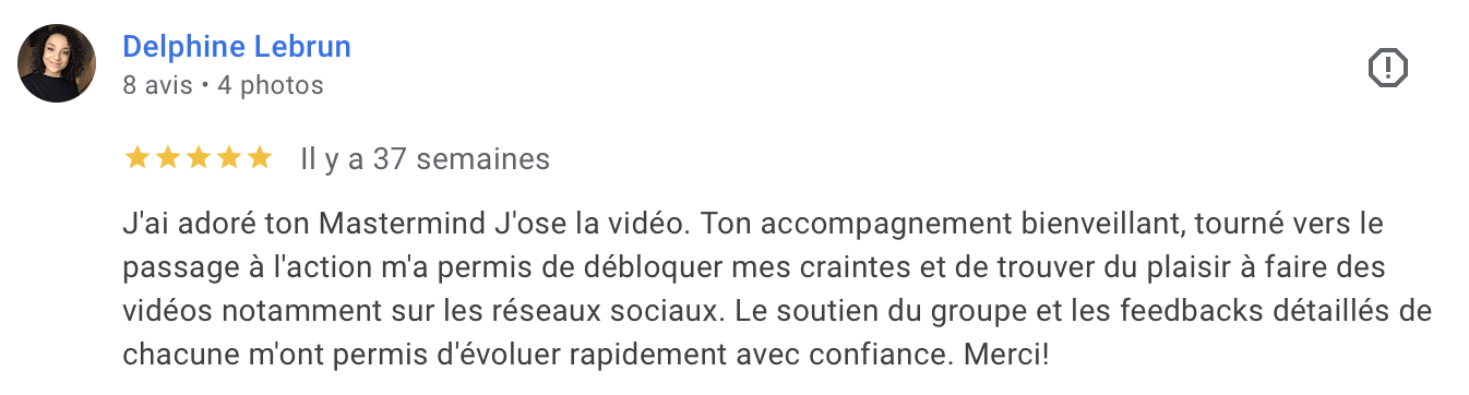 Avis Google de Delphine Lebrun
