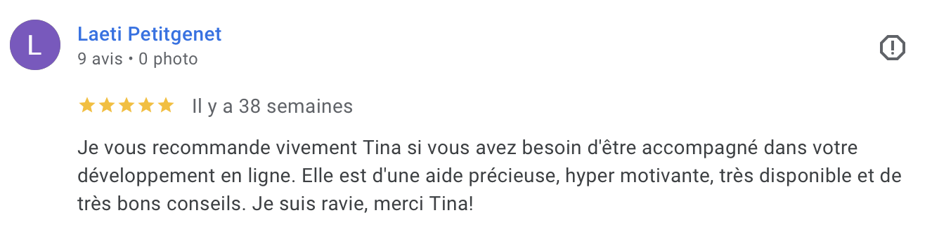 Avis Google de Laeti Petitgenet
