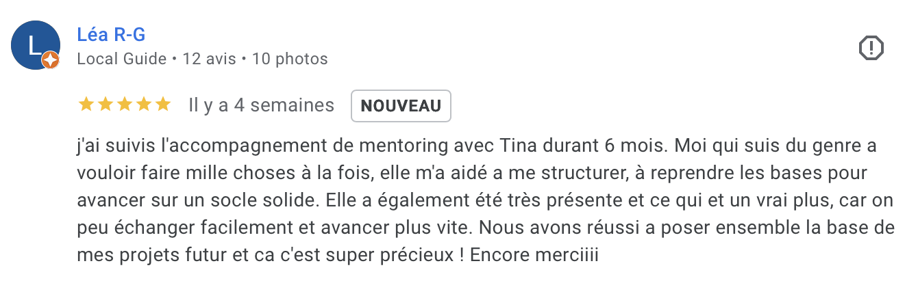Avis Google de Léa R-G