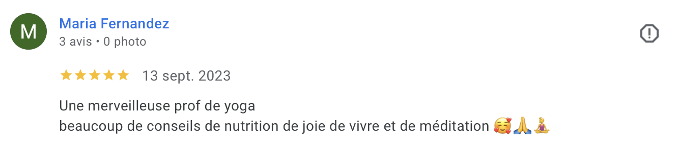 Avis Google de Maria Fernandez
