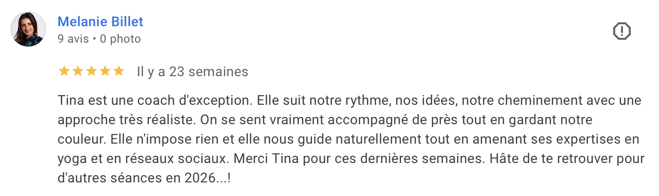Avis Google de Melanie Billet