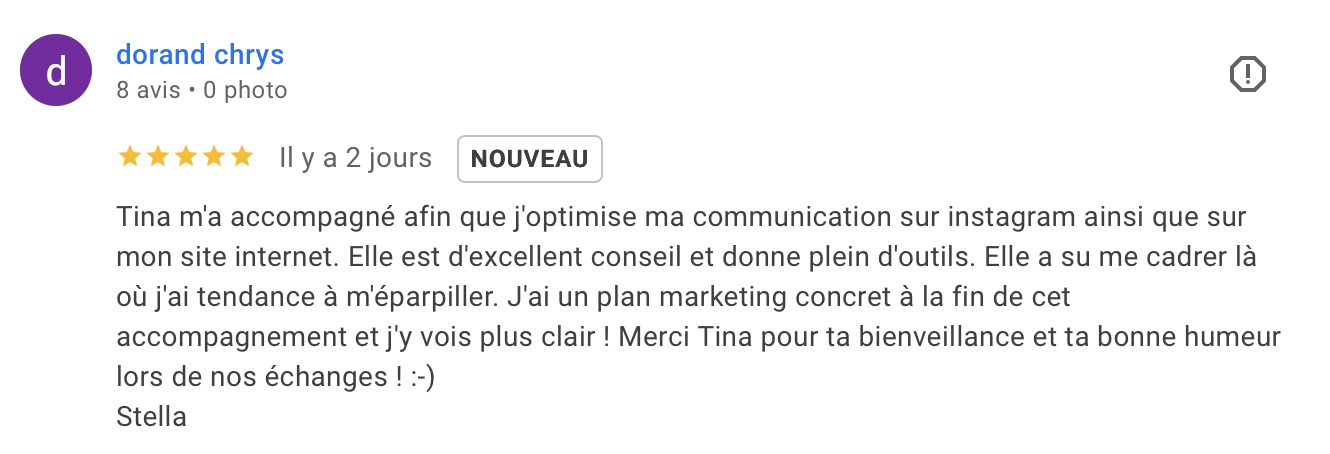 Avis Google de Stella