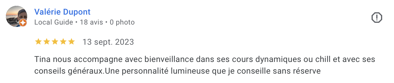 Avis Google de Valérie Dupont